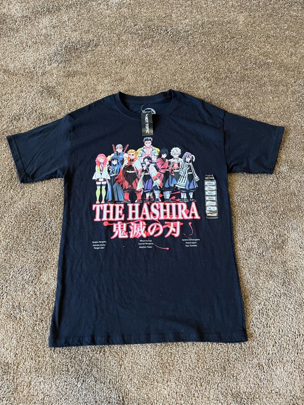 Hot Topic Demon Slayer The Hashira Graphic Tee Black Size Small NWT
